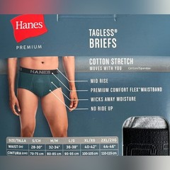 Hanes Men’s Premium Multicolor Tagless Briefs 7 Pack Size Medium