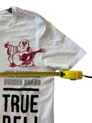 True Religion The Original Buddha Brand White T Shirt Men’s SZ M Long Length GUC