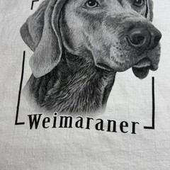 Vintage Y2K Weimaraner Dog Animal Pet Art White T Shirt Mens Large Cotton