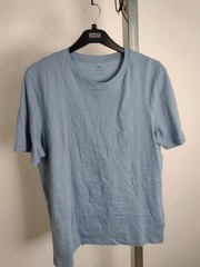 M&S Men’s Top Size L 3Pcs Bundle Blue Plain Tee & White Striped Sweat Top NEW