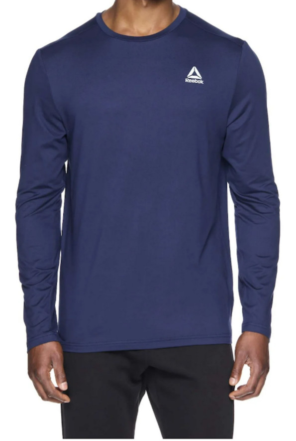 NWT Reebok Mens Delta Core LS Tee, moisture management Choose color & size