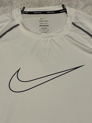 Nike Pro T-Shirt Mens L Short Sleeve Dri-Fit Tight Graphic Logo White DD1992-100