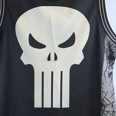 Marvel Punisher Jersey Mens M 38/40 Black Sleeveless Castle Skull