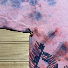 Vintage 90s Reebok American Flag Vector Logo Stars and Stripes Tie Dye Shirt XL