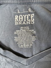 Royce Brand Unisex Shirt Large USA V neck Gray Cotton Stretch Graphic Easy Care