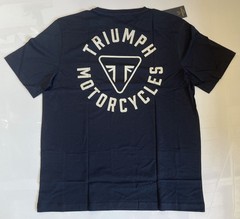 Triumph Motorcycles Newlyn T Shirt Mens 2XL Jet Black Cotton Back Print Pocket