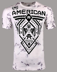 AMERICAN FIGHTER Men’s T-Shirt FAIRBANKS Athletic Biker white MMA S-5XL