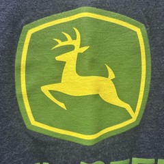 John Deere T Shirt Mens Medium Farmer Tractor Agriculture Outdoor Blue-Grey