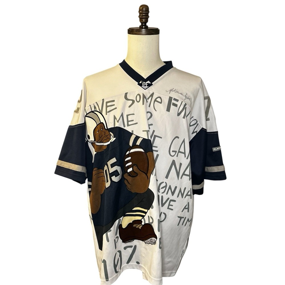 Vintage platinum fubu fat Albert football jersey
