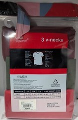 Marco Giovanni 3 V-Necks Shirts – Size: XL – 100% Cotton – Red, Green, Burgundy