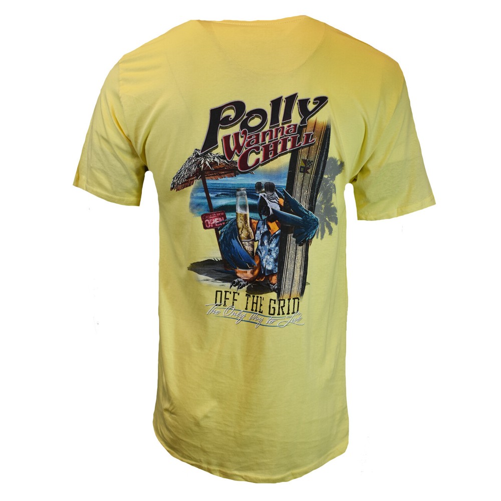 Polly Wanna Chill Men’s T-Shirt NEWPORT BLUE Bahama Off The Grid NEW – Yellow