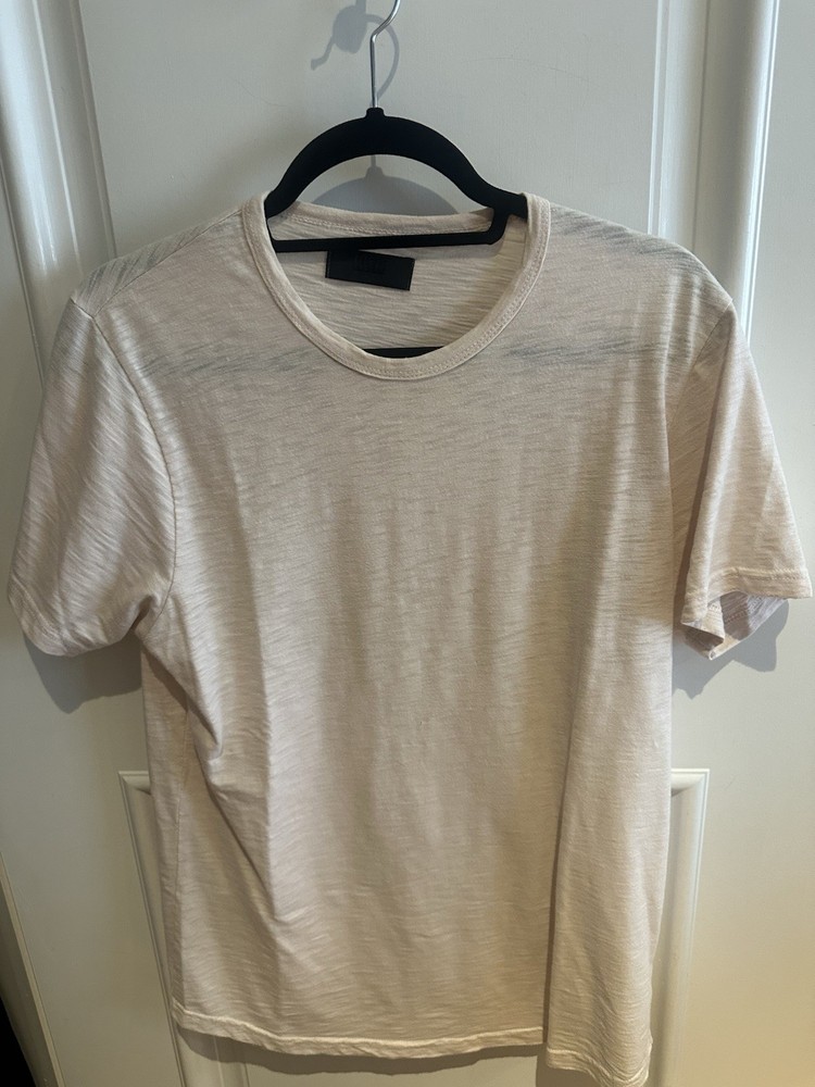 KITH Men’s Cream T-Shirt, Short Sleeve, Size Small, Textured/Slub Fabric,