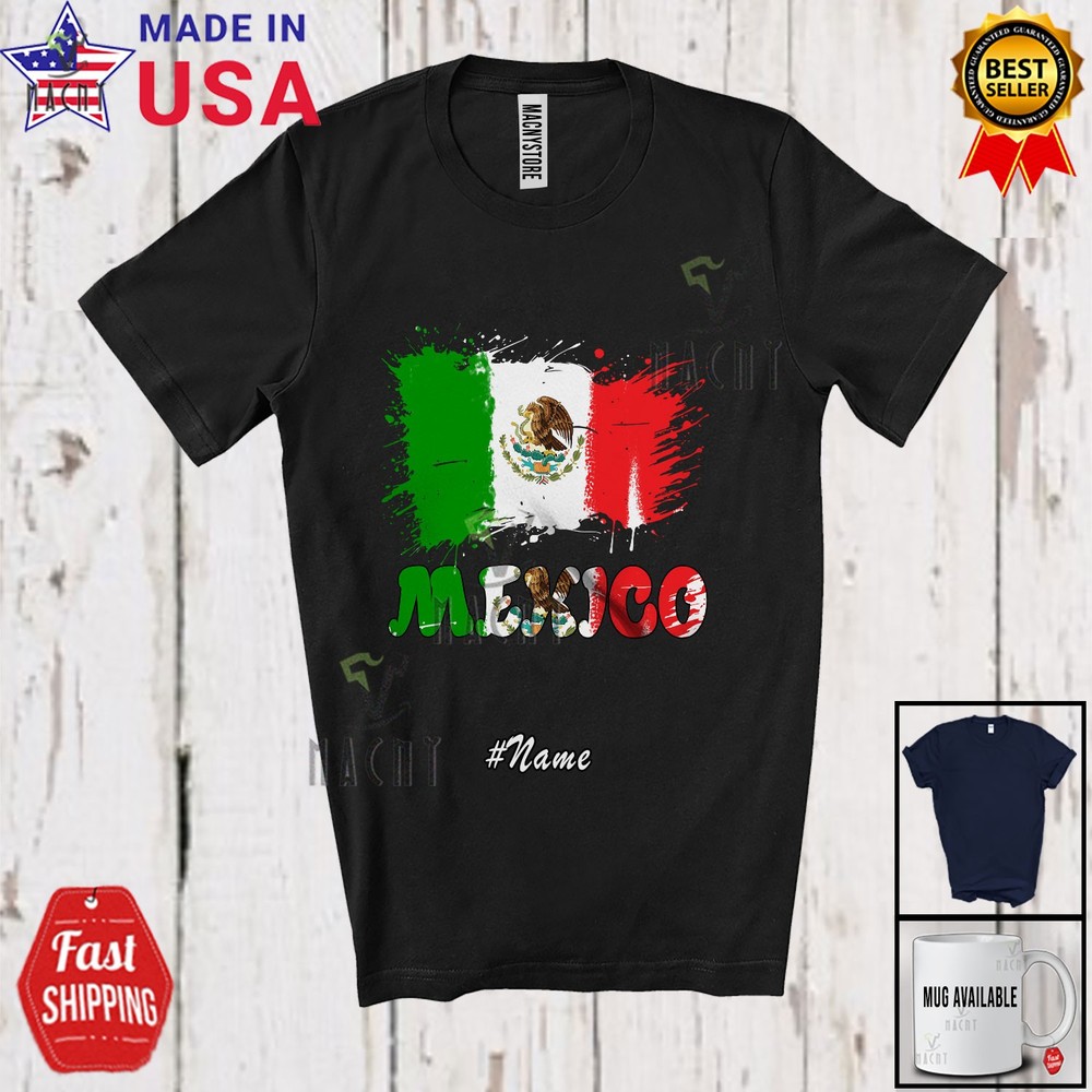 Custom Name Mexico; Lovely Independence Day Mexican Mexico Flag Family T-Shirt