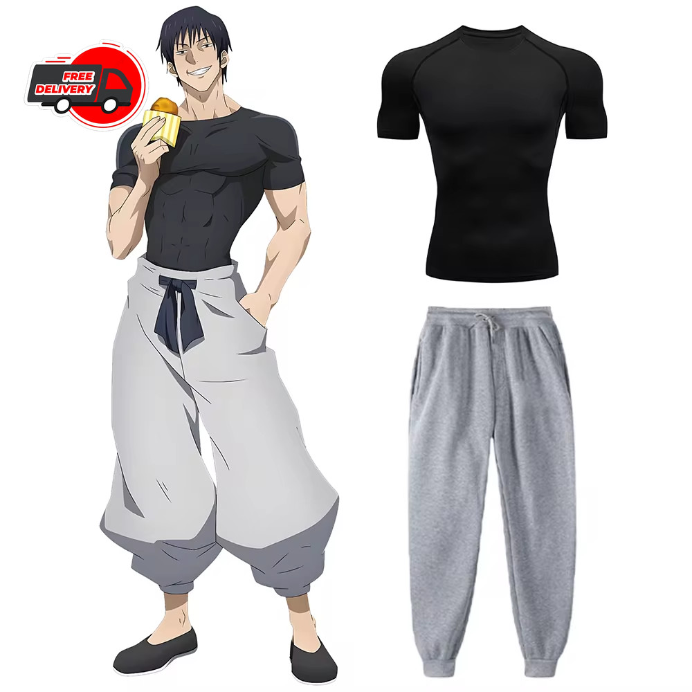 Anime Jujutsu Kaisen Toji Compression Shirt Set Casual Performance Set Men’S Ath