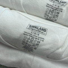 NWOT Pack of 10 Kirkland Signature Men’s L White Crew Neck T-Shirts L1689