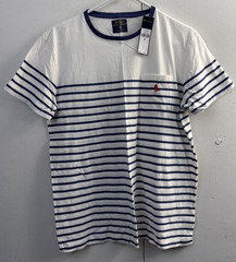 Mens Polo Ralph Lauren Striped Classic Fit Pocket T-Shirt Size Medium White Yale