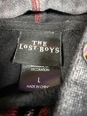 Hot Topic The Lost Boys Gothic Vampire Distressed Crop Top Hoodie Jacket Size LG
