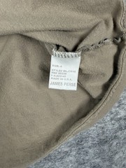 James Perse Standard Shirt Mens 4 Taupe Crew Neck Cotton Long Sleeve Made in USA