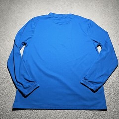 Reel Legends T Shirt Mens Small Blue Freeline Performance Crew Neck Logo Fishing
