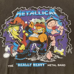 Metallica Garfield Black Heavy Metal Rock Graphic T-Shirt S-4XL