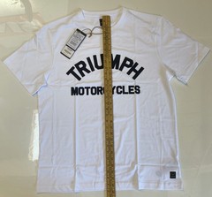 Triumph Motorcycles Burnham T Shirt Mens XL White Soft Cotton Casual Arch Logo