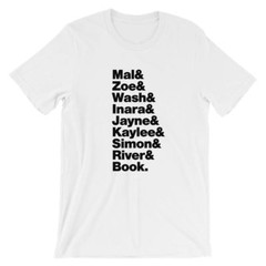 Firefly T-Shirt. TV Show SciFi Tee on Black White or Gray Soft Cotton