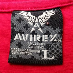 Vintage Avirex Crew Neck Red Short Sleeve Tee Shirt Mens Sz L