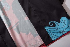 Niepce Streetwear Japanese Black Kimono Graphic Tee Samurai Short Sleeves Shirt