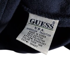 VTG 90s/Y2K NWT Guess Jeans Blue Yellow Long Sleeve Fleece Shirt Pullover XL