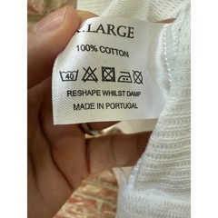 Sunspel England Mens XL White Cotton Cellular Mesh Deep V-Neck T-Shirt Knit Top