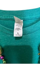Mardi Gras Krewe Tshirt Size Large Unisex with Beads Accessory