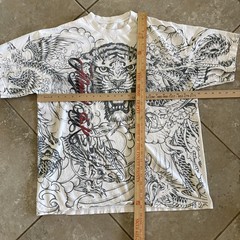 Vintage Miami Ink Shirt Mens XL Tattoo Japanese Dragon & Tiger