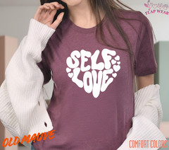 Unisex Self Love Retro Heart T shirt Men T shirt Women valanity Romantic