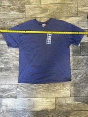 Vintage NOS 1990s Hanes Heavyweight 50/50 Blue Blank Single Stitch V T-Shirt L
