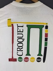 Vintage 90’s Croquet White Shirt Promo Sports XL Color Rare Game Art