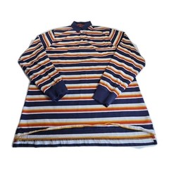 Vtg Finish Line Shirt Mens 2XL Multicolor Cotton Long Sleeve Rugby Finl365