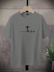Camiseta de verano holgada, cómoda y ajustada, 100 % algodón, para hombre