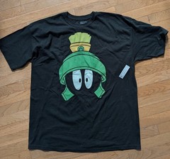 Looney Tunes Marvin the Martian Black Short Sleeve Graphic T-Shirt 2XL Crew