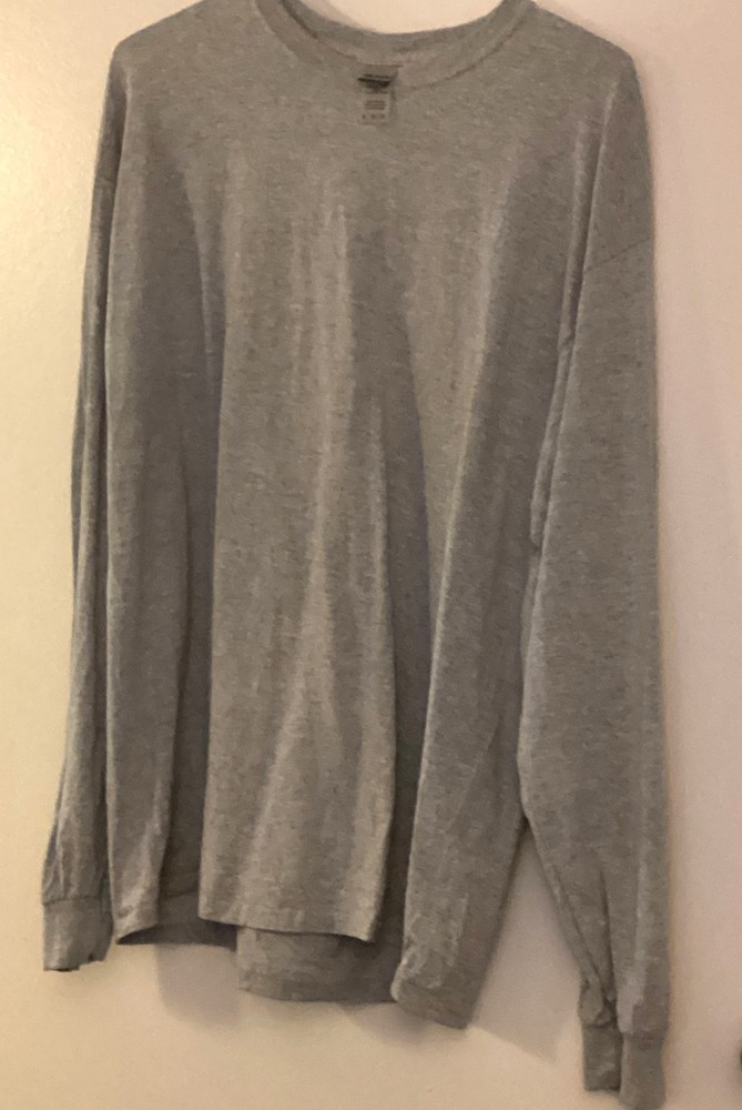 Gildan Adult Long Sleeve T Shirt Gray Size XL