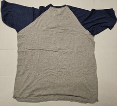 Batman Logo Men’s T-Shirt 2XL Gray & Navy Distressed DC Comics Bat Symbol