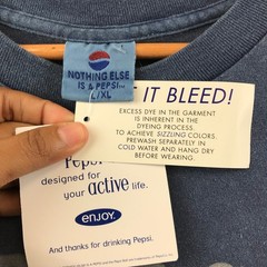 New Vintage 90s Pepsi T-Shirt 100 Percent Guaranteed Blue Mens L/XL NOS
