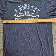 Homage T Shirt Mens Size Large Blue A Mindset Of Believing Graphic Short Sleeve