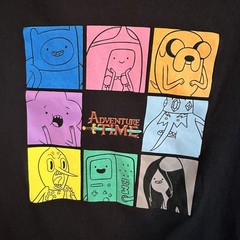 Adventure Time Cartoon Network Character Grid Graphic Tee Black Size S Spot