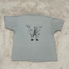 Rare Vintage Smiling Pig / Pig Butt Double Sided Single Stitch Shirt Size L