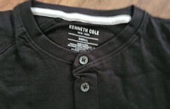 NWT Kenneth Cole Men’s Slim Fit Techni-Cole Stretch 3 Button T Shirt Black Med