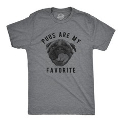 Mens Pugs Are My Favorite T Shirt Funny Pet Cute Puppy Lovers Tee for Guys