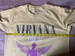 NIRVANA In Utero Live 93 Tour Dates & Art Grunge Tee Acid Wash Yellow SZ S-NWOT