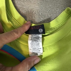 Volcom Stone Zoom Colors 3-D Tee Mens Large Neon Green T-Shirt