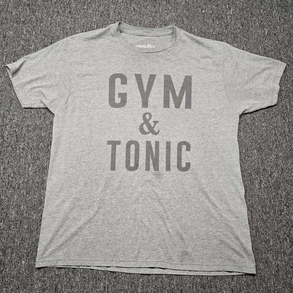 Gym Tonic Graphic T Shirt Large Gray Funny Fitness Workout Novelty Tee L