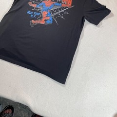 Spyder Man Shirt Mens Large Black Marvel Crew Neck Casual Super Hero Graphic Tee